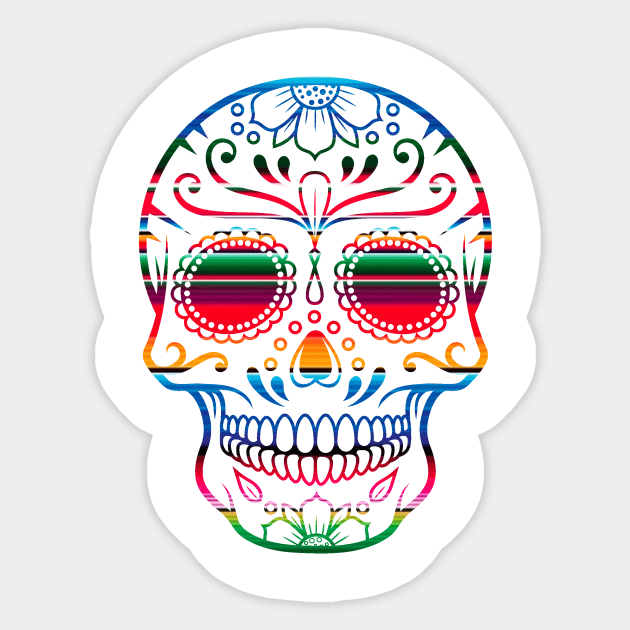 Day of the Dead Colorful Skull Sticker by Luma Designs